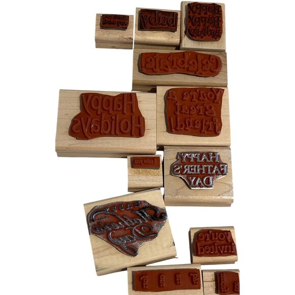 Stampin Up! All Year Cheer II Rubber Stamps Set Of 12 For Crafting & Scrapbookin - Picture 3 of 3